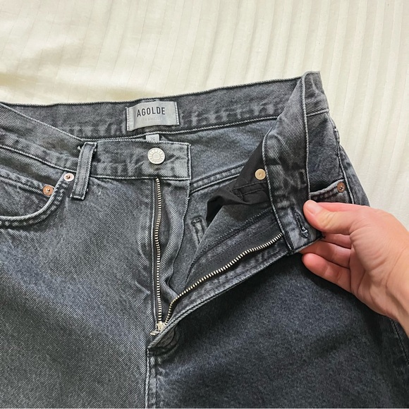 Agolde High Rise Vintage Boot Cut Jean in Percolate Washed Black size 26 - Picture 14 of 16